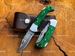 Assorted Lot 50 Handmade Damascus Steel Folding Back <b>Lock</b> Pocket <b>Knives</b> Professional Outdoor Camping Colorful Customizable - Product Image 2