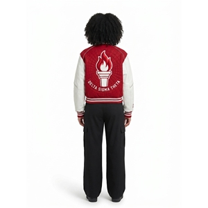Veste universitaire personnalisée pour femme en laine épaisse et cuir, avec logo brodé, style streetwear de luxe, manteau Letterman Cyberpunk OEM - Product Image 2