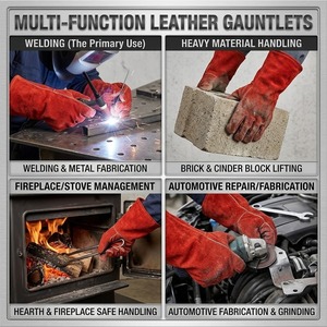 Gants de soudage en cuir de vachette haute performance, résistants à la chaleur, ignifuges et durables pour la protection industrielle et personnelle - Product Image 5