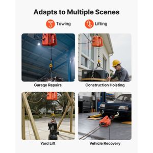1550 Lbs Capacity 1500W 3-in-1 Electric <b>Hoist</b> Winch Portable Power Crane 25 ft Lifting Height 16.4 Ft/min Manual 12000lb Load - Product Image 4