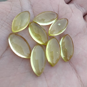 เลมอนควอตซ์ทรงมาร์คีสแบบคาโบชอง: พลอยคุณภาพเกรด AAA+ ด้านหลังแบน ปรับขนาดได้ ขายส่ง มีทุกขนาด - Product Image 4