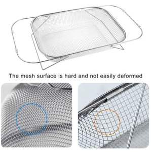 Panier égouttoir en acier rectangulaire pour évier, grande corbeille de séchage en maille pour fruits et légumes, 30x20x6 CM - Product Image 3