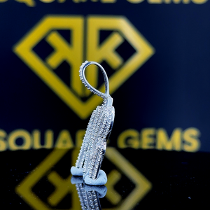 Pendentif personnalisé avec nom Hip Hop pour enfants et hommes, en moissanite taillée, design géométrique effet glacé, en argent sterling 925, serti griffes, cadeaux - Product Image 3