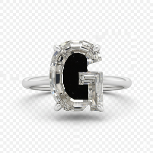 Personalized G Alphabet Signet <b>Ring</b> with Lab Created Diamond Luxury Fashion Jewelry <b>for</b> <b>Men</b> - Product Image 6