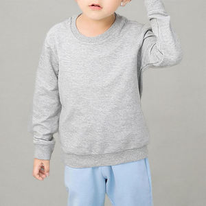 Sweat-shirt d'hiver pour enfants, gris, à épaules tombantes, surdimensionné, doux, léger, chaud, 100% coton, double couture - Product Image 3