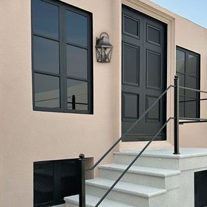 Lampada esterna impermeabile da esterno con paralume in vetro trasparente opaco nero per portico Garage porta anteriore balcone-confezione da 2 - Product Image 5
