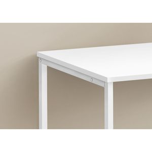 Scrivania per Computer Contemporanea Bianca da 40 Pollici per Ufficio Domestico, Configurazione Sinistra e Destra con Cassetti Portaoggetti, Laminato Bianco e Metallo - Product Image 3