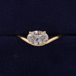 Oval Cut Diamond Engagement Ring white Gold Prong Setting Women's Classic Fine Jewelry - Product Image 5