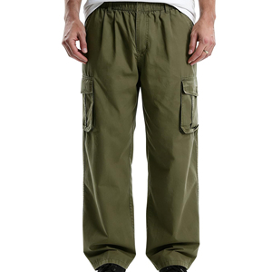 Pantalons cargo personnalisés pour hommes, vente en gros, pantalons de travail décontractés multi-poches, taille élastique, fabricant OEM ODM, marque privée pour hommes - Product Image 1