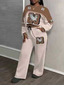 Conjunto de dos piezas de chándal de satén para mujer, estilo urbano, de invierno, con sudadera corta con capucha y cremallera, y pantalón jogger ajustado. - Product Image 6