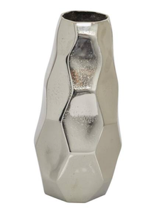 Florero de Metal de Aluminio de Estilo Industrial Hecho a Mano Diseño Audaz Acabado Plateado para Loft Moderno Espacios Galería para Bodas - Product Image 2