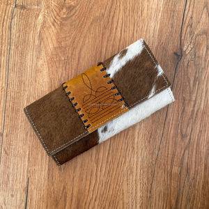 New Boot Stitch Cow Skin Women <b>Wallet</b> Genuine Cowhide Leather Clutch Purse Many Compartments Long <b>Wallet</b> with Many <b>Card</b> Slots - Product Image 4