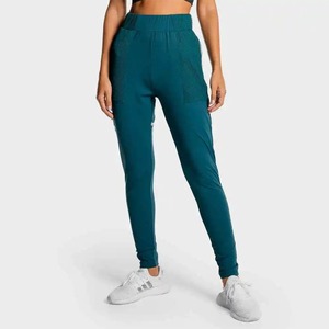 Pantalon palazzo brillant à taille haute et élastique, avec logo personnalisé, pour femme, coupe large, décontracté, style jogger - Product Image 6