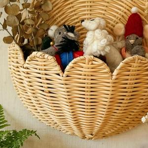 Cesta de Pared de Ratán, Estilo Bohemio, Organizador Decorativo para el Hogar, Perfecto para la Habitación de los Niños, Servilletas de Cocina o Artículos Ligeros, Esencial - Product Image 4