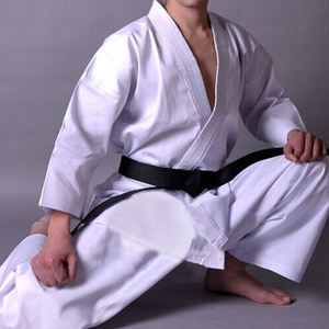 Karate Uniform Adult Unisex 100% Cotton Durable <b>White</b> Gi With Black <b>Belt</b> Regular Fit - Product Image 4