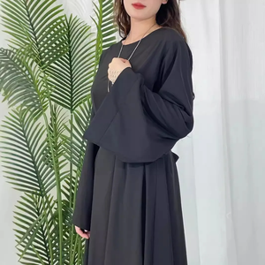 Nuevo Vestido Abaya Informal Holgado de Gasa para Mujer, 100% Algodón, Largo, de Manga Larga, Estilo de Oriente Medio, Moda Islámica - Product Image 2