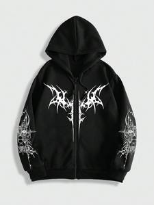 <b>Spider</b>-<b>Man</b> Red <b>Hoodie</b> <b>Men's</b> Black Zipper Front Custom Print Regular Fit Casual Sweatshirt 100% Cotton Knitted Autumn High Street - Product Image 3