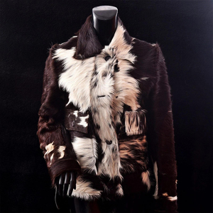 <b>Men</b> Custom Genuine Goat Sheep Hair On <b>Leather</b> Biker Jacket Regular Fit Motorcycle <b>Bomber</b> Style <b>Men</b> Winters <b>Leather</b> Jackets - Product Image 5