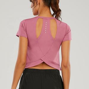 Ropa deportiva para mujer, camisetas elegantes, camisetas al por mayor, camisetas de moda transpirables de alta calidad para mujer, camiseta de chándal, Top - Product Image 2