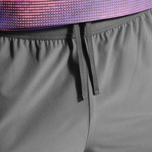 Men's Gray Solid Color Bermuda <b>Shorts</b> With Side Stripe <b>Quick</b> <b>Dry</b> Elastic Waist Casual Style Woven Material - Product Image 6