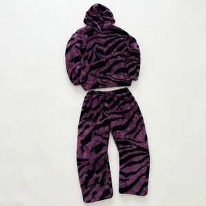 <b>Men's</b> Young Street Leopard Print Heavyweight Eco-Friendly Cotton Fleece Thickened Drawstring <b>Long</b> Sleeve Hooded Fluffy <b>Cardigan</b> - Product Image 2