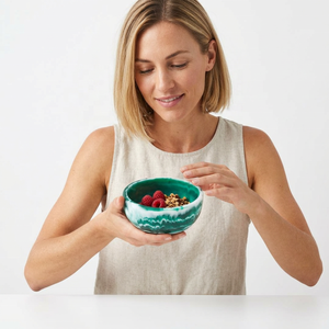 Bol de service en résine sculptée, qualité alimentaire, écologique, durable, couleur et forme personnalisables, design classique, pour fêtes et occasions décontractées - Product Image 1