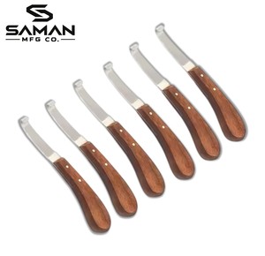 Couteau à sabots vétérinaire en acier au carbone avec manche en bois pour l'entretien professionnel des sabots des chevaux - Product Image 4