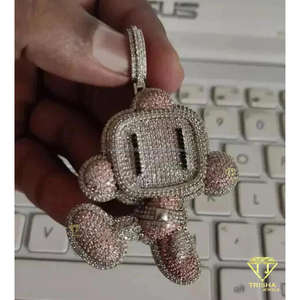 Luxury Cartoon Character Pendant <b>Crafted</b> in 925 Sterling Silver with Iced VVS Lab Grown Diamonds - Product Image 4