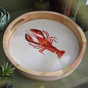 Bandeja Decorativa de Madera de Mango con Diseño Elegante y Estampado Esmaltado, Bandeja de Madera con Impresión Esmaltada a un Precio Muy Competitivo - Product Image 2