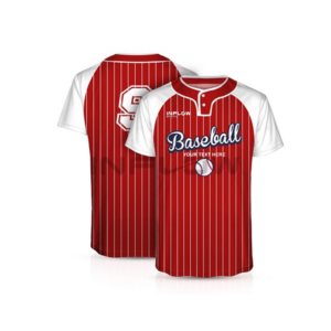 Ensemble d'uniformes de baseball personnalisés pour adultes, maillot de baseball à manches courtes 100 % polyester antibactérien à col en V boutonné avec lettres sur le devant - Product Image 1