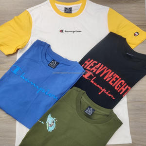 Excedentes Overrun Bordado Logo Impreso Diseños de marca sólida Envío informal Cancelar Camisetas Punto Algodón 180 GSM Hombres - Product Image 1