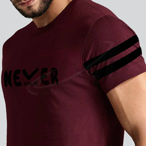 Camiseta de algodón grueso para hombre, lisa, con impresión personalizada y diseños de sublimación al por mayor. - Product Image 4