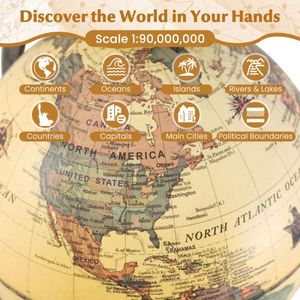 Globe Terrestre Décoratif pour la Maison/le Bureau avec Socle – Élégant et Raffiné - Product Image 3