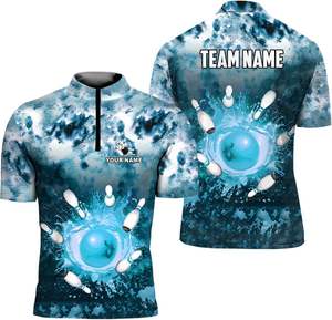 Custom Full Dye Sublimation Best Price Unisex Polo Shirts for <b>Bowling</b> Club - Product Image 1