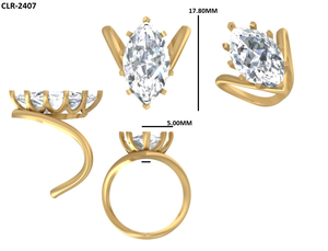 แหวนเพชรทรงมาร์คีส์ 3 กะรัต ผลิตในห้องปฏิบัติการ ยี่ห้อ Lurba Jewels สำหรับผู้หญิง ทองคำขาว 14K ได้รับการรับรองจาก IGI สีแฟนซีไลท์ - Product Image 6