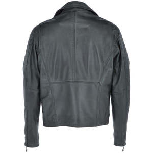 Chaqueta de Cuero Personalizada de Alta Calidad para Hombre con Cuello Alto y Logotipo Frontal, Impermeable, Hecha en Pakistán, de Piel de Oveja, Moda de Invierno - Product Image 3