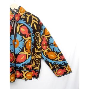 Handmade Women's Embroidered Cotrise Nonwoven Jacket Regular Length Winter <b>Coat</b> with Eco-Friendly Features and Cotton Lining - Product Image 3