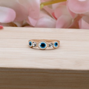 Fine Jewelry 925 Sterling <b>Silver</b> CZ Crystal <b>Adjustable</b> Evil Eye <b>Rings</b> for Women Fashion Protection Jewelry Gift Wholesale - Product Image 4