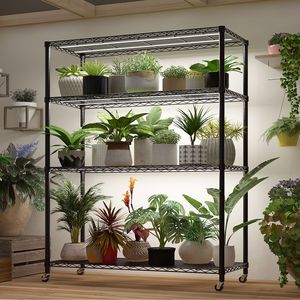 Scaffali Metallici Resistenti per Stoccaggio, Unità con Ripiani in Filo Metallico da 117 cm di Larghezza, Capacità 363 kg, Certificati NSF, con Ruote Regolabili per Garage - Product Image 1
