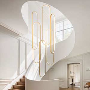 Lampadario a sospensione LED moderno da 157 pollici color oro, dimmerabile a 3 colori, design ad anello contemporaneo - Product Image 5