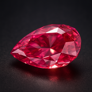 เพชรทรงลูกแพร์ น้ำหนัก 2.05 กะรัต สีแดงสด VS2 เจียระไนอย่างดี เจาะด้วยเลเซอร์ เพาะเลี้ยงในห้องปฏิบัติการ ได้รับการรับรองจาก IGI แบบ CVD/HPHT - Product Image 3