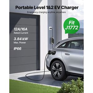 Livello 1 e 2 SAE J1772 EV stazione di ricarica portatile 16 Amp caricatore per veicoli elettrici 25 ft cavo di ricarica 120V-240V NEMA 6-20P spina - Product Image 2