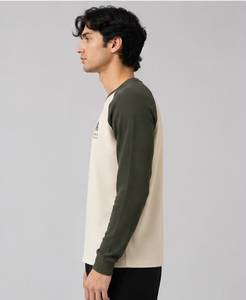 Custom Men's <b>Waffle</b> Knit Raglan Long Sleeve <b>Shirt</b> Premium Cotton Thermal Casual Tee - Product Image 5