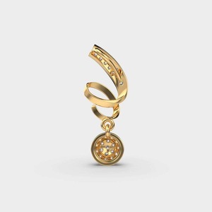 Pendentif tendance plaqué or 18 carats avec micro-incrustation de diamants taille brillant rond, bijou unisexe, cadeau idéal - Product Image 2
