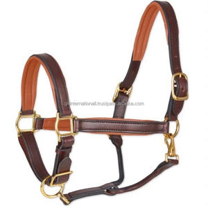 Halter de caballo de cuero negro o marrón separable resistente de doble costura con relleno suave de vaca colorido y hebillas ajustables - Product Image 6