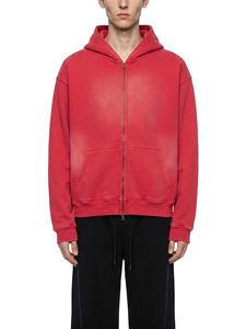 OEM ODM Sweat à capuche surdimensionné à fermeture éclair intégrale en molleton de coton épais, épaules tombantes, écologique, respirant, hiver, vente en gros - Product Image 3
