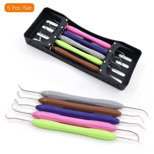 <b>Silicone</b> Handle 7pcs Dental Set Manual Power Source Kit Composite Filling Resin Spatulas CE Certified By Endopro Care - Product Image 3
