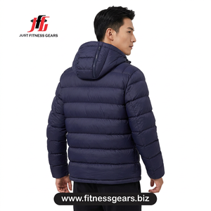 Custom OEM Men Hooded Puffer Jacket Waterproof Outdoor Winter Heavyweight <b>Bubble</b> <b>Coat</b> With Chest Pockets - Product Image 4