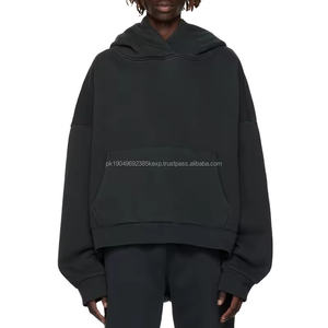 Sweat à capuche épais pour hommes, baggy fit en coton molletonné vintage délavé, à épaules tombantes, à prix de gros personnalisé - Product Image 5