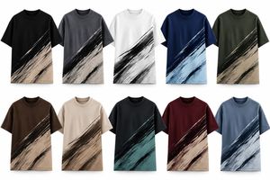 เสื้อยืดแขนสั้นผู้ชายทรงโอเวอร์ไซส์ คอกลม ผ้าถัก พิมพ์ลายดิจิทัล สไตล์สปอร์ต ผ้าฝ้าย 100% แห้งเร็ว - Product Image 5